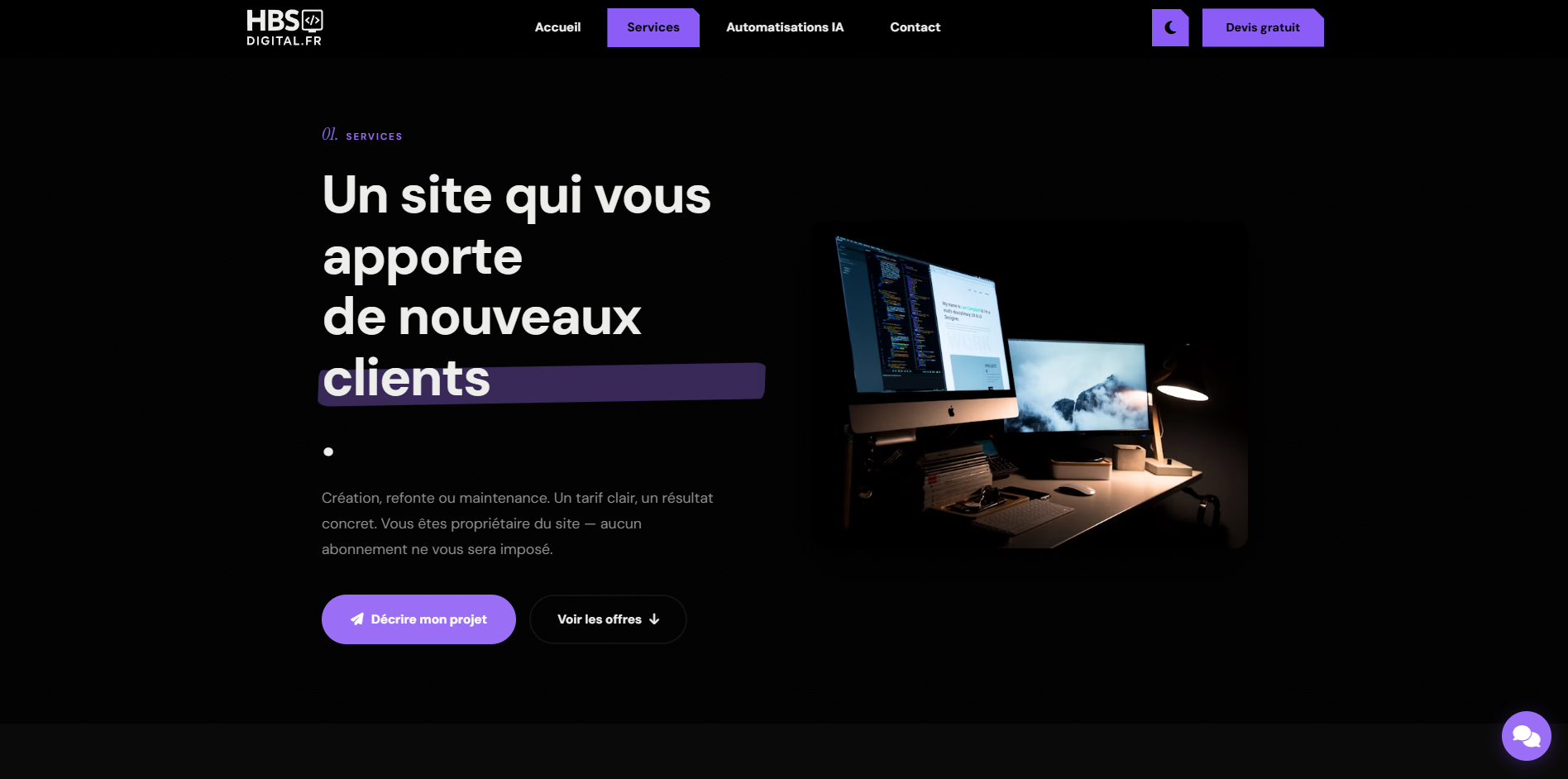 HBS Digital — page d'accueil